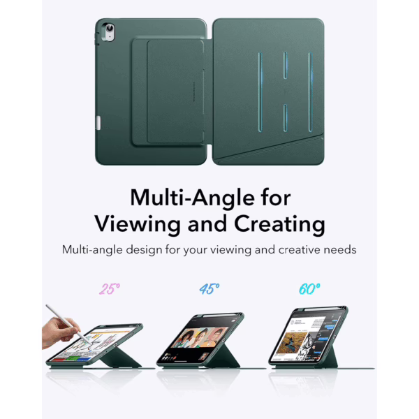 ESR รุ่น Flip Magnetic Case (Pencil Holder) - เคส iPad 11" (A16/2025), iPad 10.9" (10th/2022) - สี Midnight Green