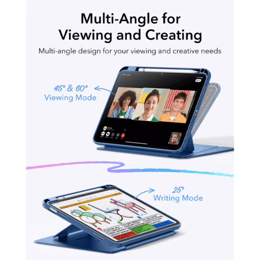 ESR รุ่น Flip Magnetic Case (Pencil Holder) - เคส iPad 11" (A16/2025), iPad 10.9" (10th/2022) - สี Navy Blue