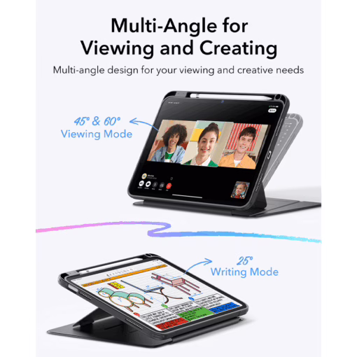 ESR รุ่น Flip Magnetic Case (Pencil Holder) - เคส iPad 11" (A16/2025), iPad 10.9" (10th/2022) - สี Black