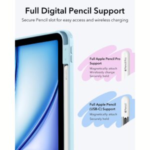 ESR รุ่น Flip Magnetic Case (Pencil Holder) - เคส iPad Air 11" (2025/2024), iPad Air 10.9" (5th/4th Gen) - สี Sky Blue