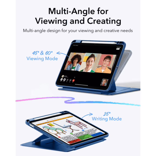 ESR รุ่น Flip Magnetic Case (Pencil Holder) - เคส iPad Air 11" (2025/2024), iPad Air 10.9" (5th/4th Gen) - สี Navy Blue
