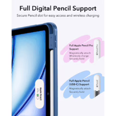 ESR รุ่น Flip Magnetic Case (Pencil Holder) - เคส iPad Air 11" (2025/2024), iPad Air 10.9" (5th/4th Gen) - สี Navy Blue - Image 8