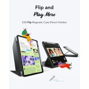 ESR รุ่น Flip Magnetic Case (Pencil Holder) - เคส iPad Air 13" (2025/2024) - สี Black