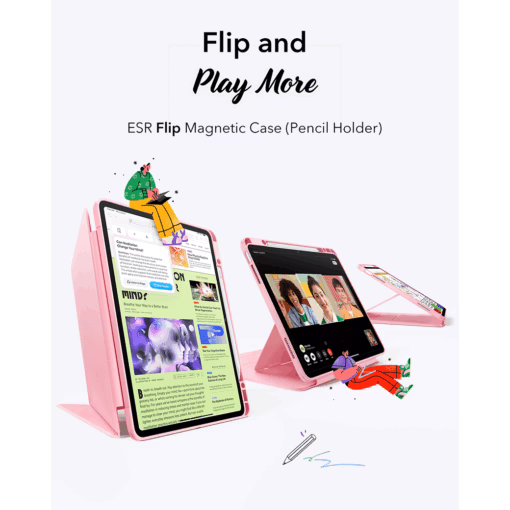 ESR รุ่น Flip Magnetic Case (Pencil Holder) - เคส iPad Air 13" (2025/2024) - สี Pink