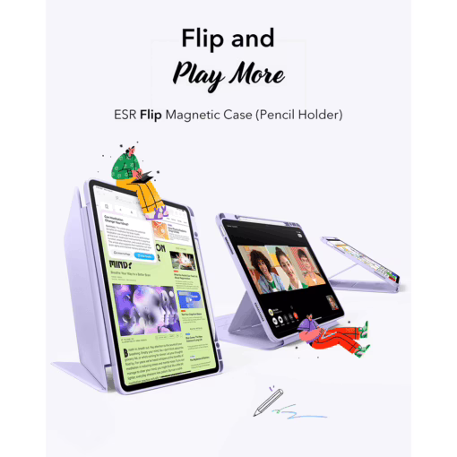 ESR รุ่น Flip Magnetic Case (Pencil Holder) - เคส iPad Air 13" (2025/2024) - สี Purple