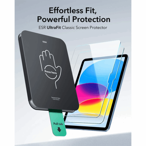 ESR รุ่น UltraFit Classic Screen Protector - ฟิล์มกระจก iPad 11" (A16/2025), iPad 10.9" (10th/2022) - สี Clear (แพ็ค 2 ชิ้น)