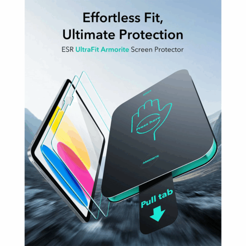 ESR รุ่น UltraFit Armorite-Screen Protector - ฟิล์มกระจก iPad 11" (A16/2025), iPad 10.9" (10th/2022) - สี Clear (แพ็ค 2 ชิ้น)