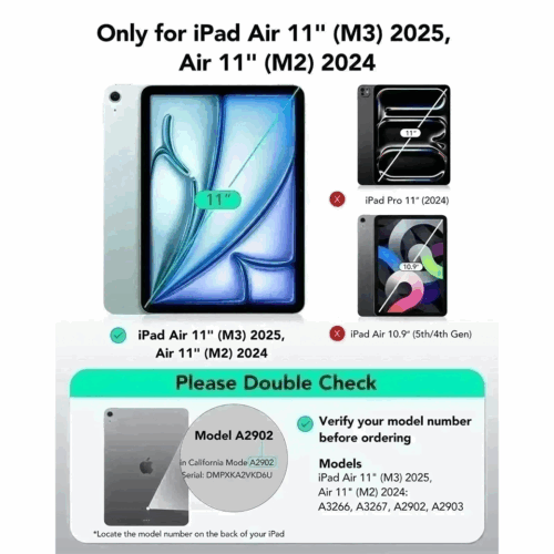ESR รุ่น UltraFit Classic Screen Protector - ฟิล์มหน้าจอ iPad Air 11" (2025/2024) - สี Clear (แพ็ค 2 ชิ้น)