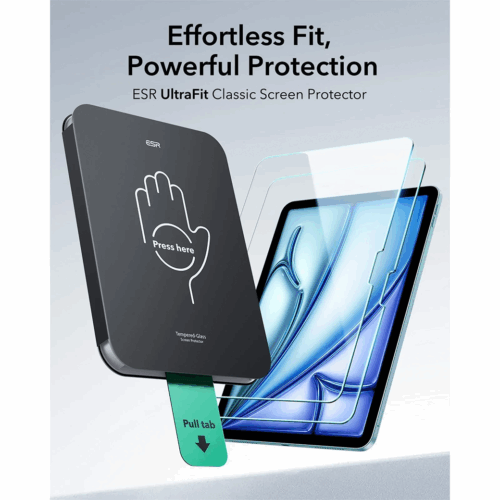 ESR รุ่น UltraFit Classic Screen Protector - ฟิล์มหน้าจอ iPad Air 11" (2025/2024) - สี Clear (แพ็ค 2 ชิ้น)