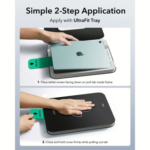 ESR รุ่น UltraFit Classic Screen Protector - ฟิล์มหน้าจอ iPad Air 11" (2025/2024) - สี Clear (แพ็ค 2 ชิ้น) - Image 4