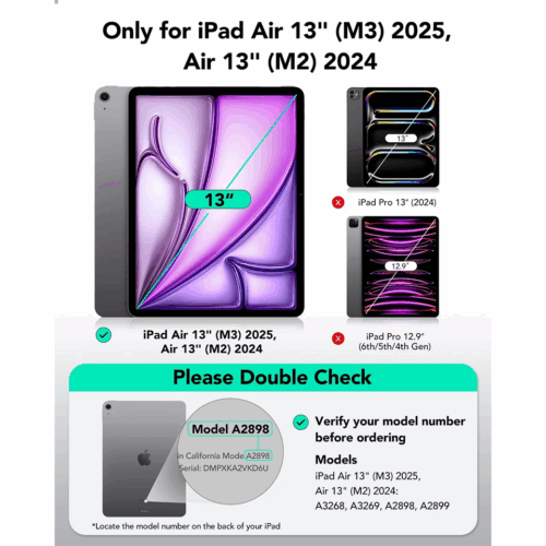ESR รุ่น UltraFit Classic Screen Protector - ฟิล์มกระจก iPad Air 13" (2025/2024) - สี Clear (แพ็ค 2 ชิ้น)