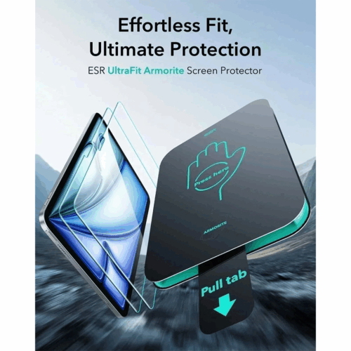 ESR รุ่น UltraFit Armorite-Screen Protector - ฟิล์มหน้าจอ iPad Air 11" (2025/2024) - สี Clear (แพ็ค 2 ชิ้น)