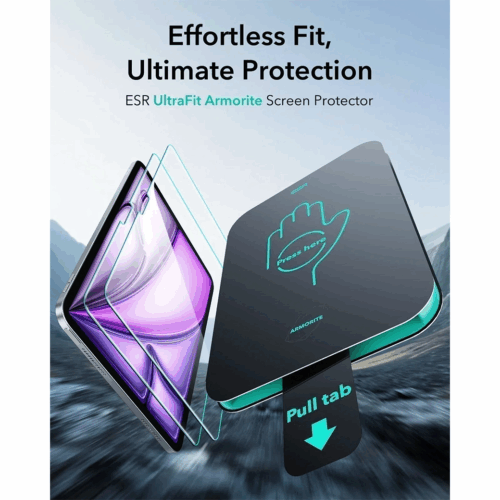 ESR รุ่น UltraFit Armorite-Screen Protector - ฟิล์มกระจก iPad Air 13" (2025/2024) - สี Clear (แพ็ค 2 ชิ้น)