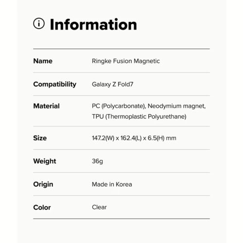 Ringke รุ่น Fusion Magnetic - เคส Galaxy Z Fold 7 - สี Clear - Image 25