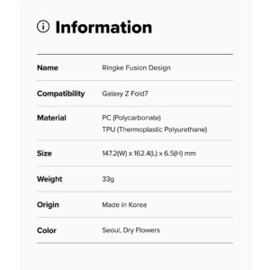Ringke รุ่น Fusion Design - เคส Galaxy Z Fold 7 - สี Seoul