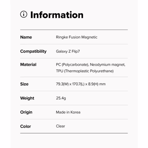 Ringke รุ่น Fusion Magnetic - เคส Galaxy Z Flip 7 - สี Clear - Image 19