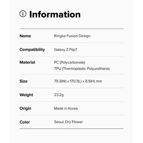 Ringke รุ่น Fusion Design - เคส Galaxy Z Flip 7 - สี Seoul