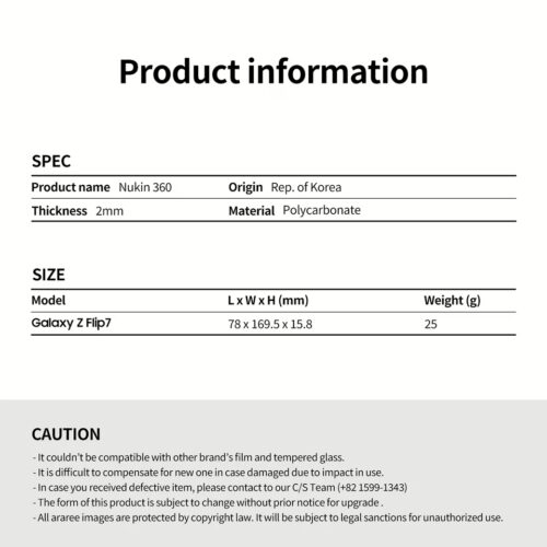 Araree รุ่น Nukin 360 - เคส Galaxy Z Flip 7 - สี Clear Matte - Image 12