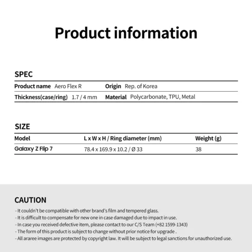 Araree รุ่น Aero Flex R - เคส Galaxy Z Flip 7 - สี Pink