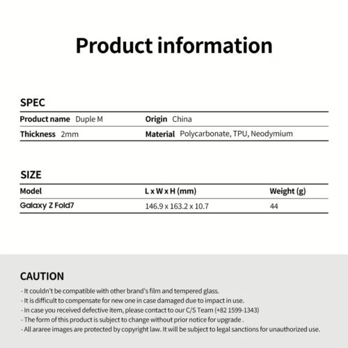 Araree รุ่น Duple M - เคส Galaxy Z Fold 7 - สี Clear - Image 13