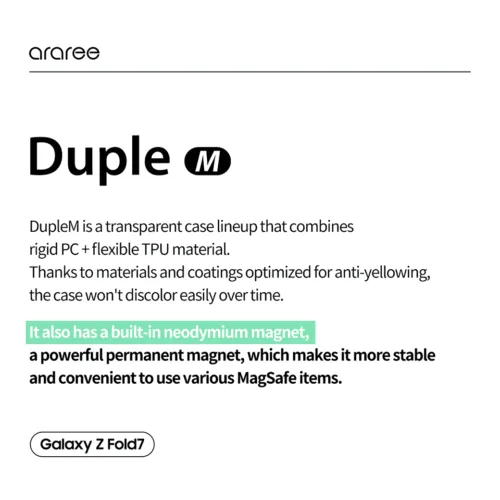 Araree รุ่น Duple M - เคส Galaxy Z Fold 7 - สี Clear