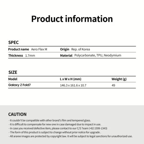 Araree รุ่น Aero Flex M - เคส Galaxy Z Fold 7 - สี Black - Image 11
