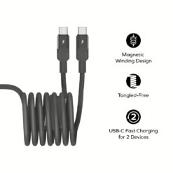 Momax สายชาร์จ 2 in 1 รุ่น Mag.Link ชาร์จไว PD QC 3.0 100W USB-C to C (ยาว 2m) - สี Black