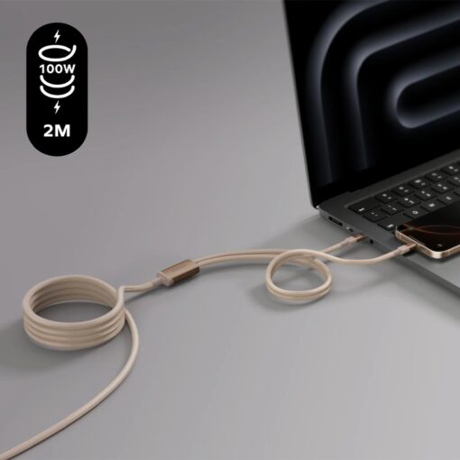 Momax สายชาร์จ 2 in 1 รุ่น Mag.Link ชาร์จไว PD QC 3.0 100W USB-C to C (ยาว 2m) - สี Black - Image 5