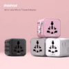 Momax หัวแปลงปลั๊กไฟ รุ่น 1‑World AC 2 ช่อง พร้อมระบบกันไฟ รองรับสูงสุด 2500W - สี Pink