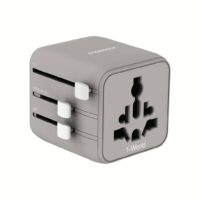 Momax หัวแปลงปลั๊กไฟ รุ่น 1‑World AC 2 ช่อง พร้อมระบบกันไฟ รองรับสูงสุด 2500W - สี Grey