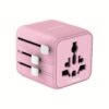 Momax หัวแปลงปลั๊กไฟ รุ่น 1‑World AC 2 ช่อง พร้อมระบบกันไฟ รองรับสูงสุด 2500W - สี Pink