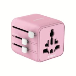Momax หัวแปลงปลั๊กไฟ รุ่น 1‑World AC 2 ช่อง พร้อมระบบกันไฟ รองรับสูงสุด 2500W - สี Pink