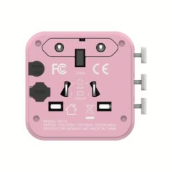 Momax หัวแปลงปลั๊กไฟ รุ่น 1‑World AC 2 ช่อง พร้อมระบบกันไฟ รองรับสูงสุด 2500W - สี Pink