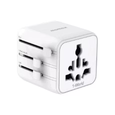 Momax หัวแปลงปลั๊กไฟ รุ่น 1‑World AC 2 ช่อง พร้อมระบบกันไฟ รองรับสูงสุด 2500W - สี White