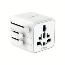 Momax หัวแปลงปลั๊กไฟ รุ่น 1‑World AC 2 ช่อง พร้อมระบบกันไฟ รองรับสูงสุด 2500W - สี White