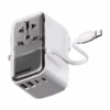 Momax หัวชาร์จ+หัวแปลงปลั๊กไฟ รุ่น 1-World+ Flow 4-Port 35W พร้อมสาย USB-C ในตัว - สี White