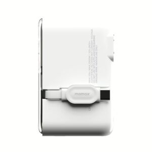 Momax หัวชาร์จ+หัวแปลงปลั๊กไฟ รุ่น 1-World+ Flow 4-Port 35W พร้อมสาย USB-C ในตัว - สี White