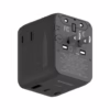 Momax หัวชาร์จ+หัวแปลงปลั๊กไฟ รุ่น 1-World2 AC 2 ช่อง 3-Port PD65W+ GAN 20W+USB-A18W รองรับ Plug Type-A - สี Black