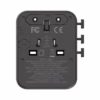 Momax หัวชาร์จ+หัวแปลงปลั๊กไฟ รุ่น 1-World2 AC 2 ช่อง 3-Port PD65W+ GAN 20W+USB-A18W รองรับ Plug Type-A - สี Black