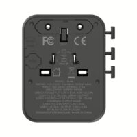 Momax หัวชาร์จ+หัวแปลงปลั๊กไฟ รุ่น 1-World2 AC 2 ช่อง 3-Port PD65W+ GAN 20W+USB-A18W รองรับ Plug Type-A - สี Black