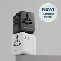 Momax หัวชาร์จ+หัวแปลงปลั๊กไฟ รุ่น 1-World2 AC 2 ช่อง 3-Port PD65W+ GAN 20W+USB-A18W รองรับ Plug Type-A - สี White