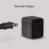 Momax หัวชาร์จ+หัวแปลงปลั๊กไฟ รุ่น 1-World2 AC 2 ช่อง 3-Port PD65W+ GAN 20W+USB-A18W รองรับ Plug Type-A - สี Black