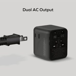 Momax หัวชาร์จ+หัวแปลงปลั๊กไฟ รุ่น 1-World2 AC 2 ช่อง 3-Port PD65W+ GAN 20W+USB-A18W รองรับ Plug Type-A - สี White