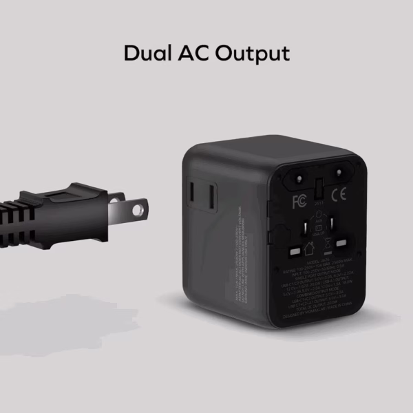 Momax หัวชาร์จ+หัวแปลงปลั๊กไฟ รุ่น 1-World2 AC 2 ช่อง 3-Port PD65W+ GAN 20W+USB-A18W รองรับ Plug Type-A - สี White