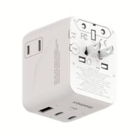 Momax หัวชาร์จ+หัวแปลงปลั๊กไฟ รุ่น 1-World2 AC 2 ช่อง 3-Port PD65W+ GAN 20W+USB-A18W รองรับ Plug Type-A - สี White