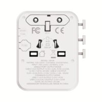 Momax หัวชาร์จ+หัวแปลงปลั๊กไฟ รุ่น 1-World2 AC 2 ช่อง 3-Port PD65W+ GAN 20W+USB-A18W รองรับ Plug Type-A - สี White