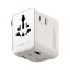 Momax หัวชาร์จ+หัวแปลงปลั๊กไฟ รุ่น 1-World2 AC 2 ช่อง 3-Port PD65W+ GAN 20W+USB-A18W รองรับ Plug Type-A - สี White