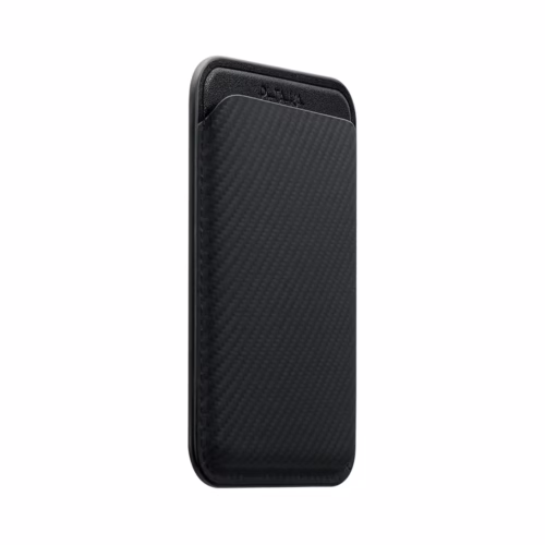Pitaka รุ่น Magnetic Woven Wallet - ที่เก็บบัตรติดหลังมือถือ - สี Black/Grey - Image 2