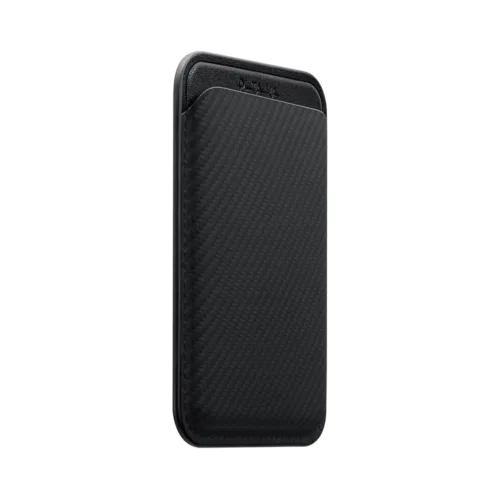 Pitaka รุ่น Magnetic Woven Wallet - ที่เก็บบัตรติดหลังมือถือ - สี Black/Grey