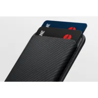 Pitaka รุ่น Magnetic Woven Wallet - ที่เก็บบัตรติดหลังมือถือ - สี Black/Grey